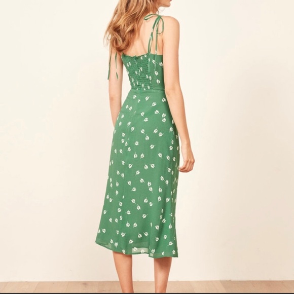 Reformation nectar dress - green slip dress - Picture 2 of 8